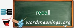 WordMeaning blackboard for recall